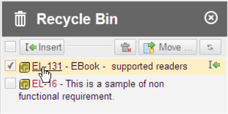 Polarion LiveDoc中Recycle Bin应用