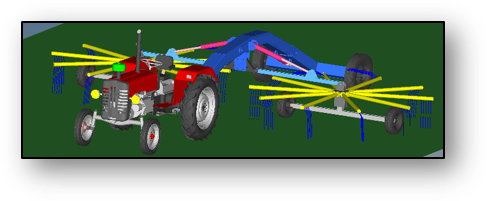 【MBS技术专题】农业设备—旋转式搂草机动力学仿真