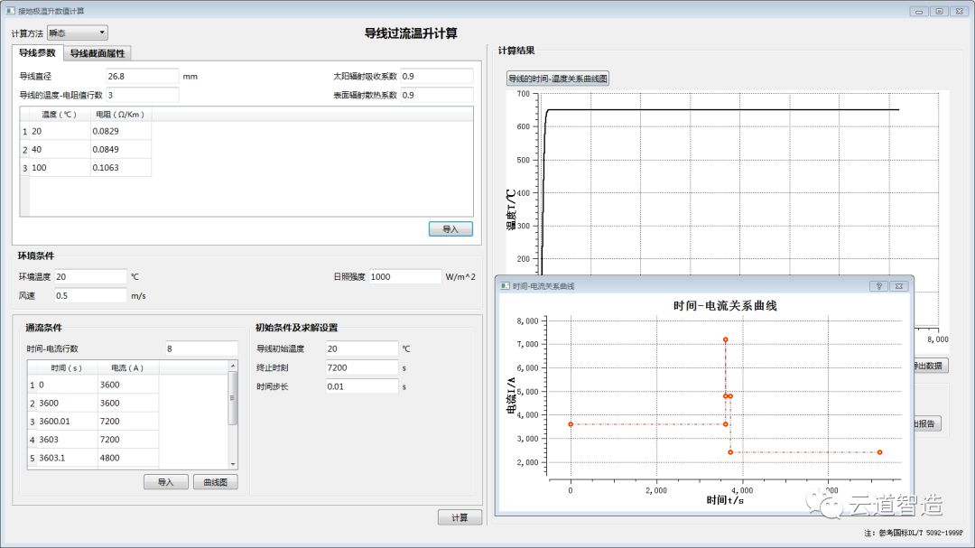 【APP案例】高压导线过流的温升计算