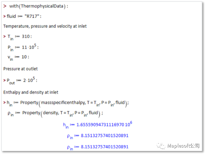 Maple 热工计算
