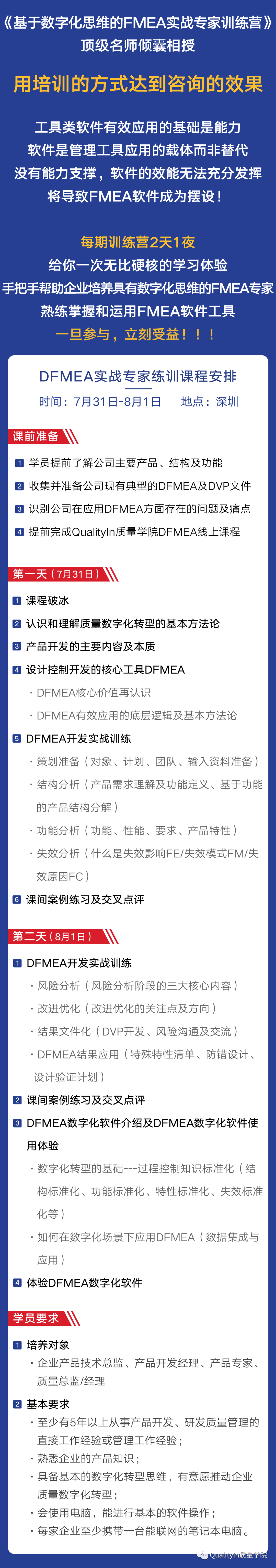 【线下公开课】“数字化思维的FMEA实战企业应用专家”（第5期）招生中！