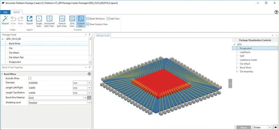 Simcenter Flotherm XT芯片封装生成器