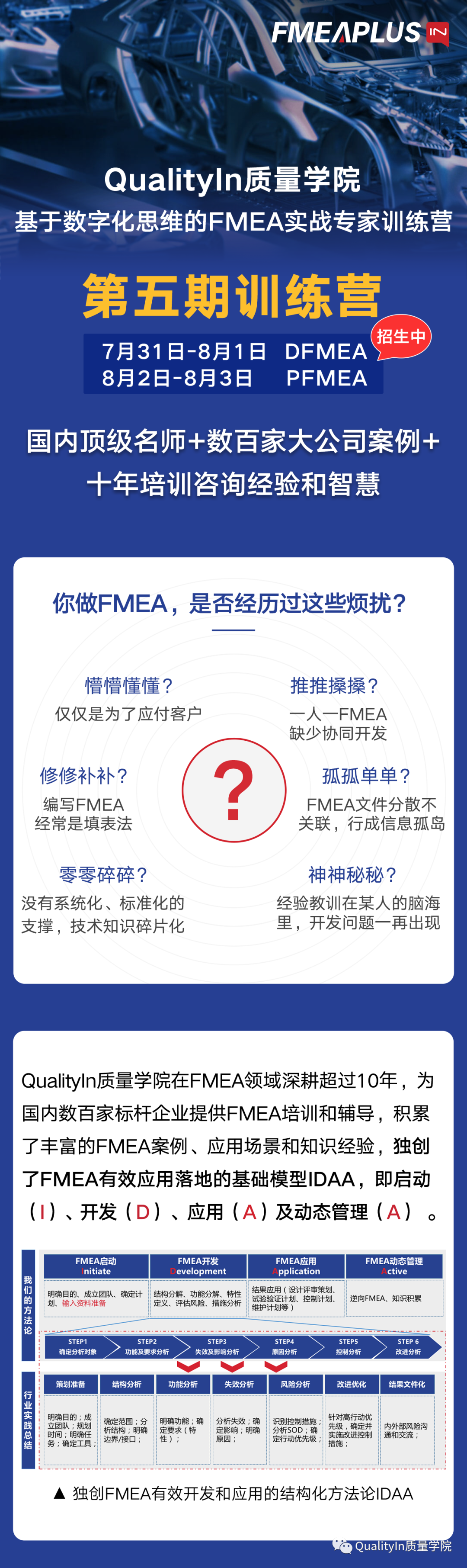 【线下公开课】“数字化思维的FMEA实战企业应用专家”（第5期）招生中！