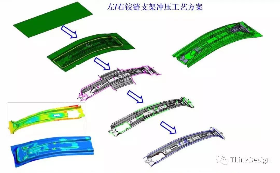 汽车高强板梁类零件冲压工艺及模具结构设计