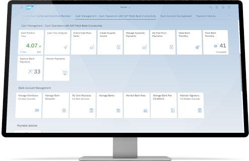 SAP Multi-Bank Connectivity 桌面视图的屏幕截图